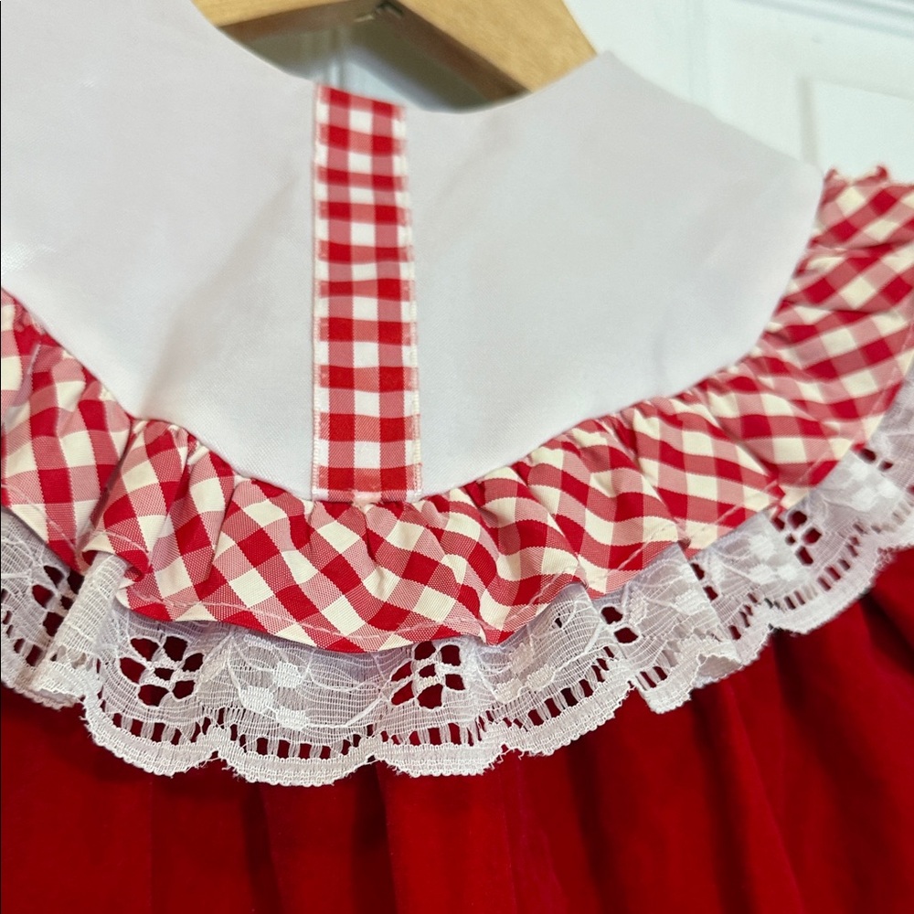 Red and White Gingham Baby Dress